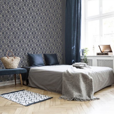 Granatowa tapeta strukturalna 107968 2