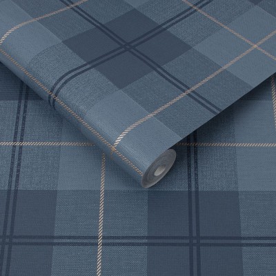 Szara tapeta w kraty 108618